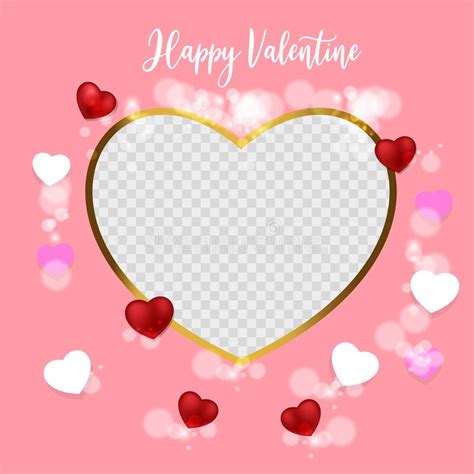 Sweet Template Photo Frames On The Day Of Love Valentine Stock Vector