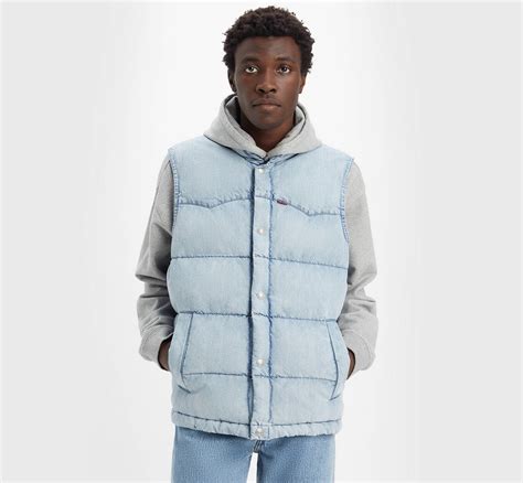 Western Super Puffer Vest Blue Levis® Cz