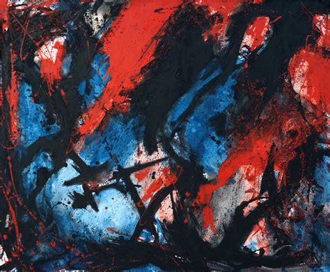 Abstract In Red Blue Black Painting By Joe Michelli