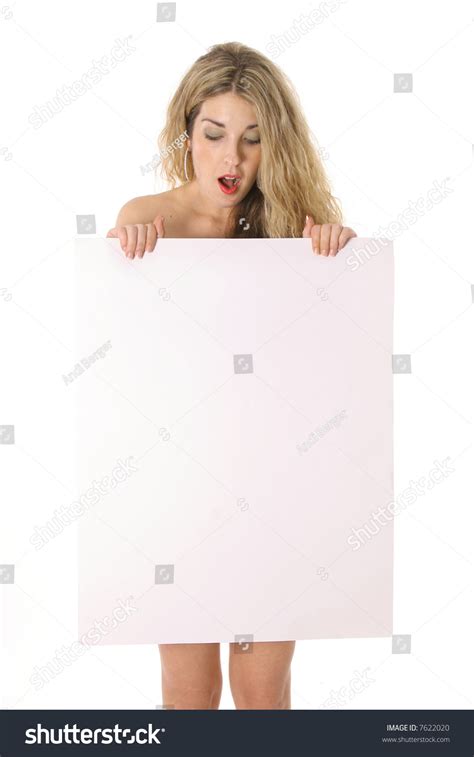 Surprised Naked Woman Looking Sign Shutterstock
