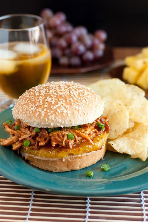 Firmly pound chicken with the smooth side of a meat mallet to an even thickness. Hawaiian BBQ Pulled Chicken Sandwiches (Slow Cooker Recipe ...