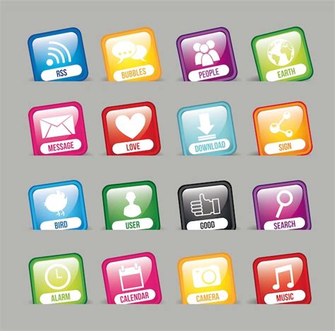 Premium Vector Colorful Apps Over Gray Background App Store Vector
