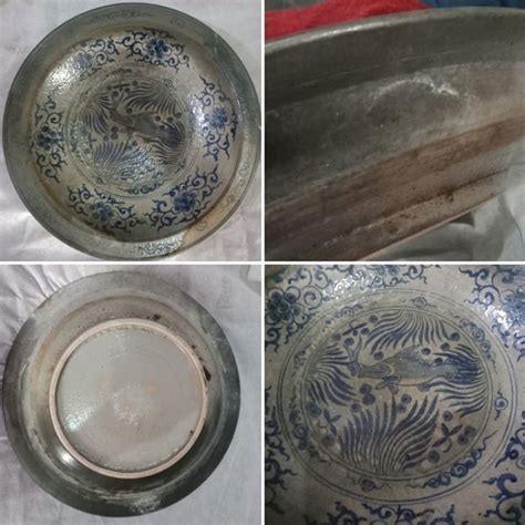 Jual Piring Cina Kuno Keramik Antik Indah Lawas Lawasan Biru Putih