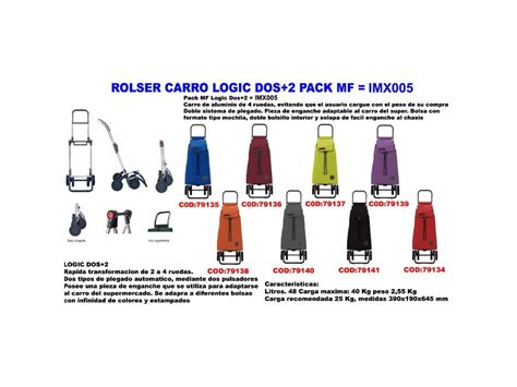 Rolser Carro Logic Dos2 Pack Mf Plegable Marengo Imx 005 305