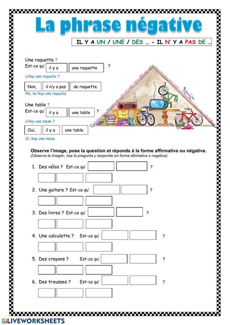 Negative French Ne Pas Worksheet