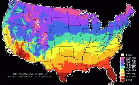 Mapa del clima de Estados Unidos - Mapa de Estados Unidos