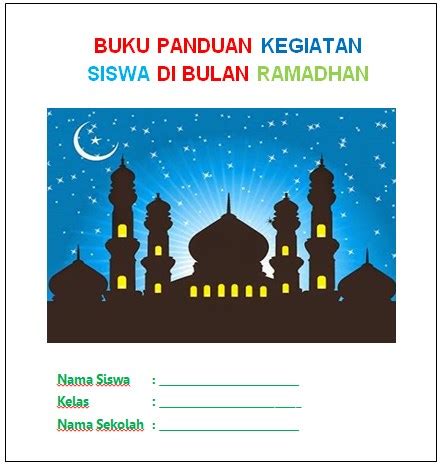 Buku Panduan Kegiatan Ramadhan 1441 H Untuk Siswa