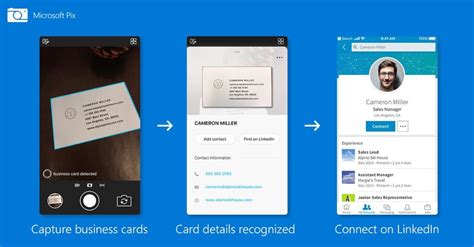 Here's one way to do it on windows using the fujitsu scansnap scanner and its included business card scanning application, cardminder. Microsoft Pix AI camera app for iPhone gets Business Card ...