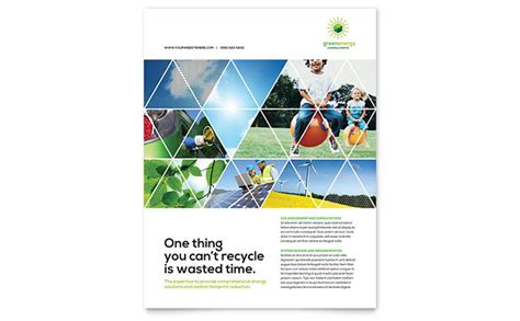 Green Energy Consultant Flyer Template Word And Publisher