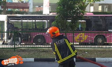 kudos to scdf officers for swiftly putting out flames after bus catches fire along yishun street 11