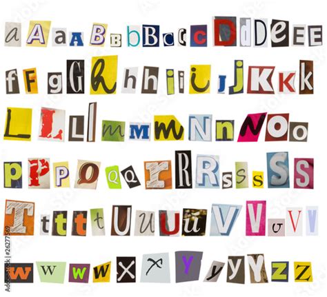 Alphabet Made Of Letters From Newspapers Stock Photo And Royalty Free