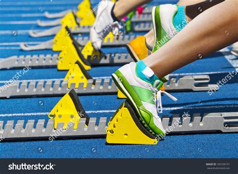 Female Sprinters Start Stock Photo Edit Now 105100151