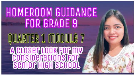Grade Homeroom Guidance Quarter Module A Closer Look For My Considerations For Senior