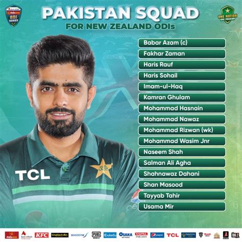 Pakistan Name 16 Player Squad For New Zealand Odis Press Release Pcb