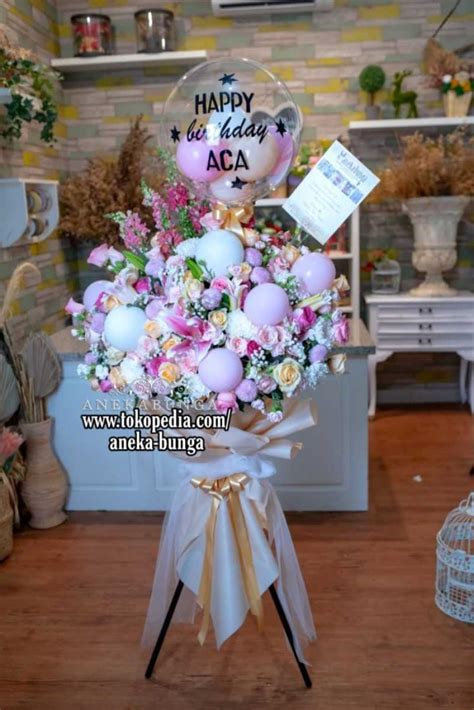 Promo Rangkaian Standing Flower Balloon Bouquet Bunga Ucapan Balon