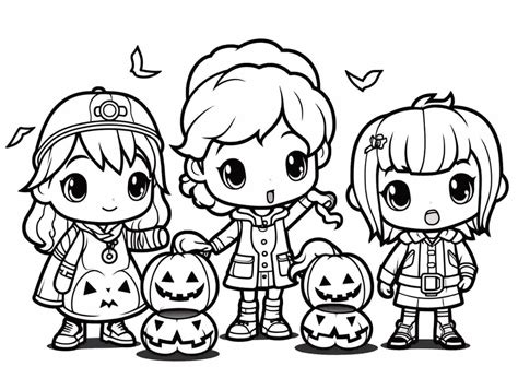 Anime Halloween Coloring Page For Download Coloring Page