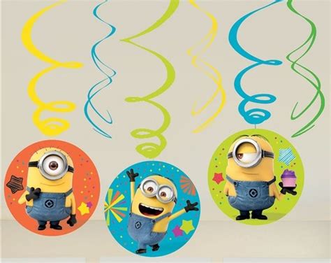 6 Minions Hurra Party Spiraler Partydk