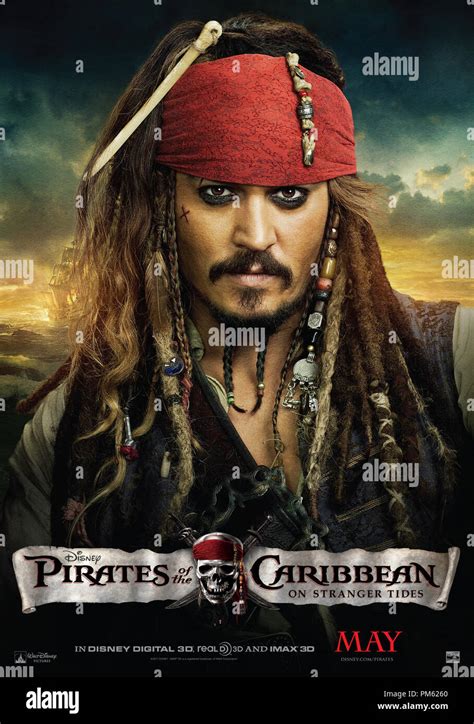 Pirates Of The Caribbean On Stranger Tides Johnny Depp Poster Stock