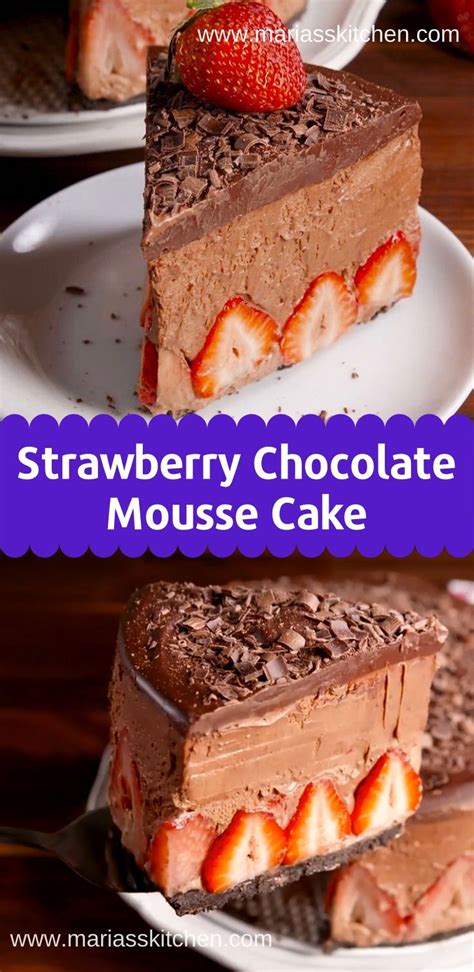 This vegan chocolate mousse can be made in less than 15 minutes flat, with only 4 ingredients how to make vegan chocolate mousse. Easy Strawberry Chocolate Mousse Cake Recipe | Mousse cake ...