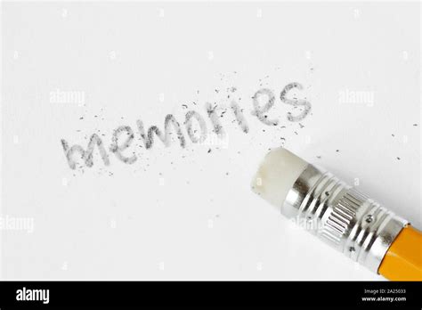 The Word Memories Written With A Pencil And Erased With Rubber
