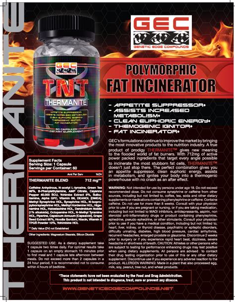 Tnt thermanite • powerful thermogenic fat burner • review. TNT Thermanite | Genetic Edge Compounds (GEC)