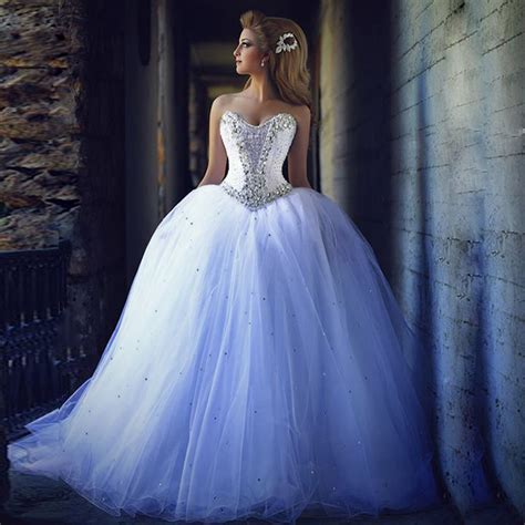 New Movie Deluxe Adult Cinderella Wedding Dresses Blue Cinderella Ball