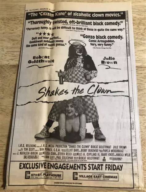 Shakes The Clown Bobcat Goldthwait Julie Brown Newspaper Movie