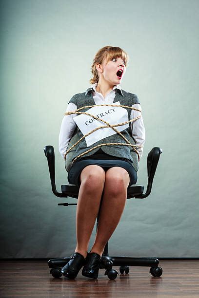 Royalty Free Young Woman Tied Up In Rope And Yelling Pictures Images