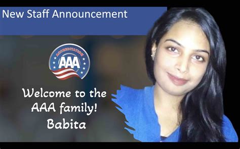 We’re proud to have Babita become part of the AAA team. – AAA