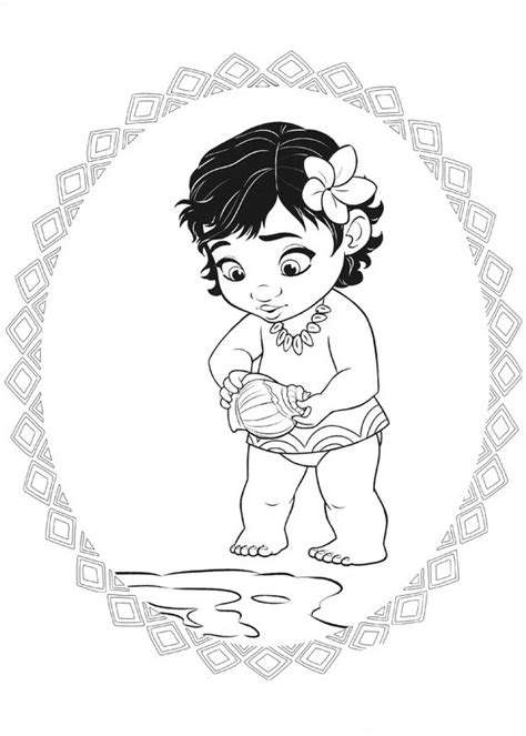 Cute Baby Moana Coloring Page Moana Coloring Pages Moana Coloring