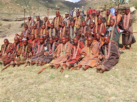 Young Men At An Initiation School African People Character Design