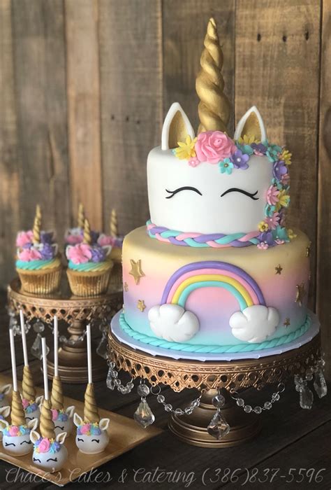 Rainbow Unicorn Cake Cupcakes Cake Pops And Cookies Unicorn Birthday