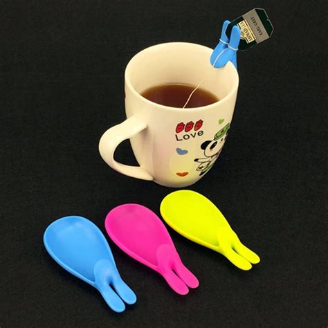 1pc Cute Rabbit Wineglass Label Tea Bag Clip Hanging Mug Cup Clip Tea