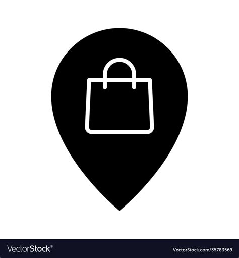 Shopping Mall Location Icon Royalty Free Vector Image