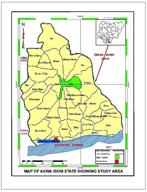 Map Of Akwa Ibom State Showing The Study Area Download Scientific Diagram