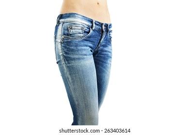Sexy Woman Jeans Naked Waist Isolated Stock Photo Shutterstock