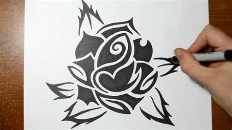 How To Draw A Rose Cool Tribal Art Style Youtube