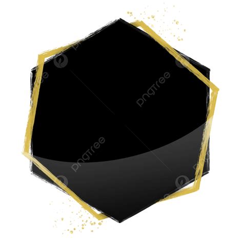 Luxury Gold And Black Hexagonal Frame With Glitter Gold Frame Glitter