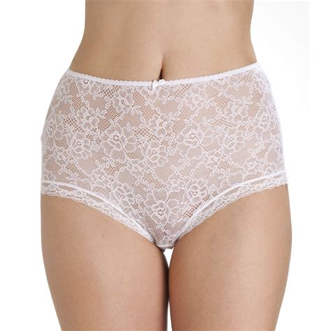 White Lace Panel Front Full Brief