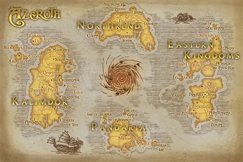 Map Of Azeroth World Of Warcraft Map Azeroth Map Warcraft Map Gambaran