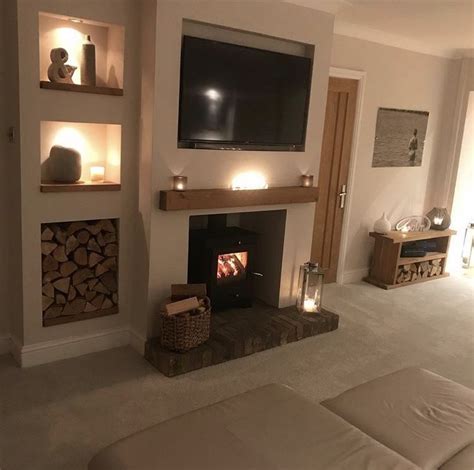 Log Burner With Built-in Shelves For Storage | Log Burner Living Room