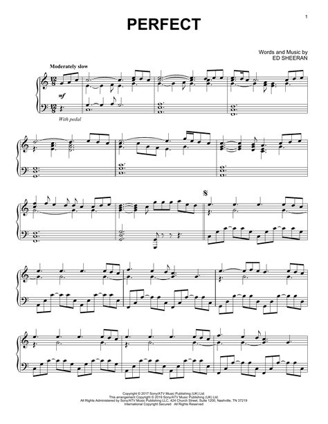 Perfect by Ed Sheeran Sheet Music for Piano Solo at Sheet Music Direct