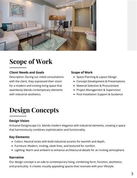 Clean Layout Interior Design Proposal Template Venngage