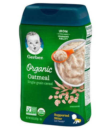 Gerber Organic Oatmeal Cereal Infant Cereal for 6 Months + ( 280 gm