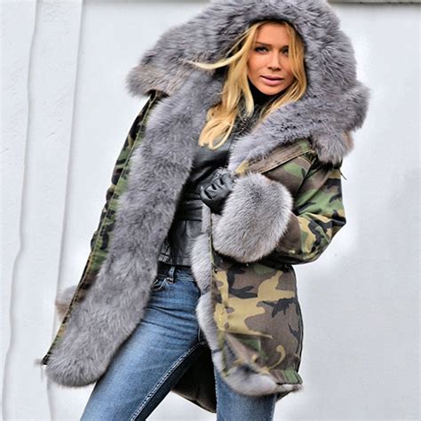 Hooded Parkas With Faux Fur Collar Camouflage Coats Fashion Winter Warm Free Hot Nude Porn Pic