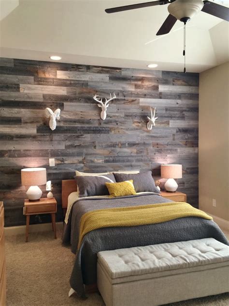 Reclaimed Weathered Wood Wood Planks Remodel Bedroom Bedroom Design