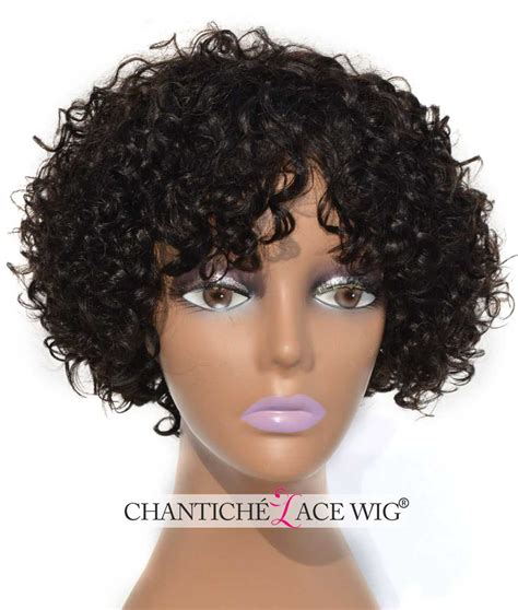 Julia curly wave short bob wigs with bangs natural black wig with headband attached for black women. Brazilian Curly Wig Remy Short Curly Real Human Hair Wigs ...