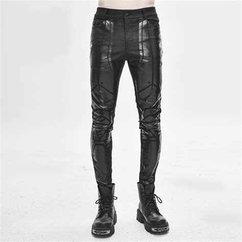 Skinny Cyber Goth Jeans With Vinyl Print Boudoir Noir