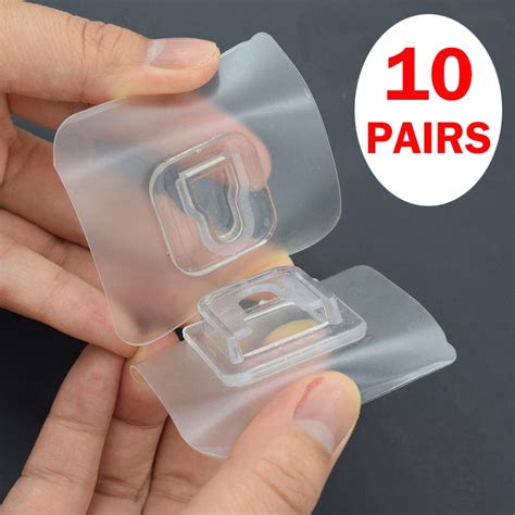 Pairs Pairs Pairs Sided Adhesive Wall Hooks Hanger Transparent