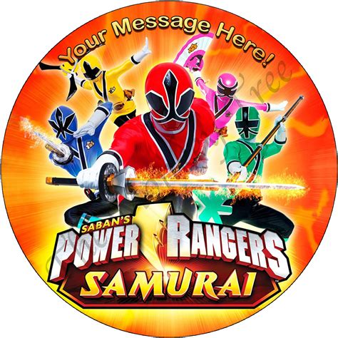 Power Rangers Samurai Personalised Edible Cake Image Topper Circle